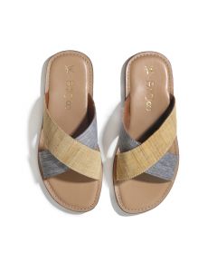 Tan Faux Leather Slip-On Flats