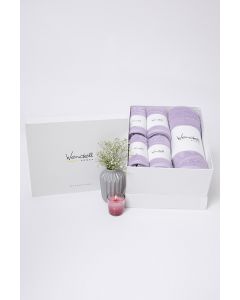 Ultra Soft Lilac Towel (Set Of 1 Bath Towel+2 Hand Towels+2 Face Towels)