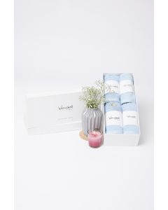 Ultra Soft Blue Towel (Set Of 2 Hand Towels+2 Face Towels)