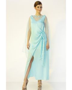 Powder Blue Hand Embroidered Gown