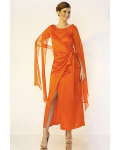 Orange Hand Embroidered Gown