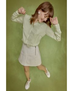 Light Green Double Georgette Embroidered Shirt