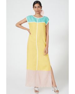 Colour-Blocked Patch Work Dress