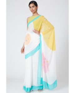 Multi Colored Pastel Embroidered Saree