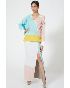 Colour-Blocked Patchwork Skirt