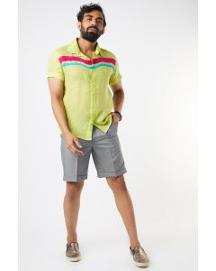 Neon Green Gauze Linen Shirt