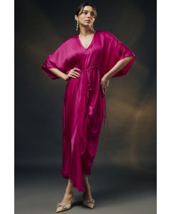 Pink Bamberg Satin Ruched Dress