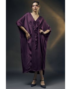 Wine Bamberg Satin Kaftan