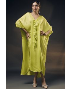 Yellow Bamberg Satin Kaftan