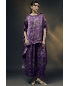 Wine Bamberg Satin Co-Ord Set