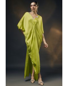 Lime Green Bamberg Satin Kaftan