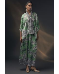 Mint Green Bamberg Satin Printed Co-Ord Set