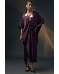 Aubergine Bamberg Satin Kaftan