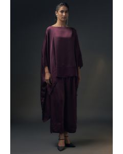 Aubergine Bamberg Satin Co-Ord Set