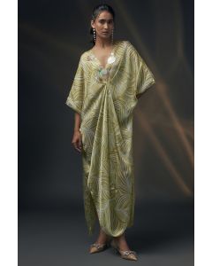 Mustard & Off-White Bamberg Satin Printed Dress