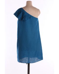 Indigo Blue One Shoulder Dress