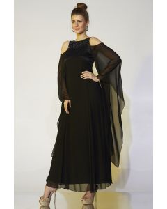 Black Hand Embroidered Gown