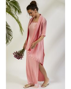 Rose Pink Crinkle Gown
