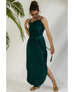 Emerald Crinkle Petal Gown