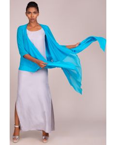 3 Quarter Sleeve Square Cut Draped Front-Open Embroidered Overtop