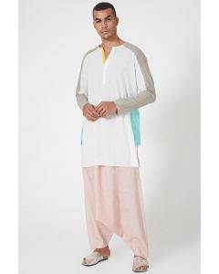 Pink Linen Dhoti Pants