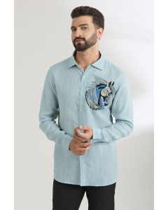 Pale Blue Linen Shirt