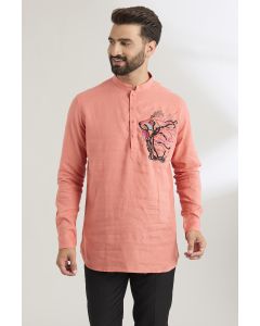 Peach Linen Shirt